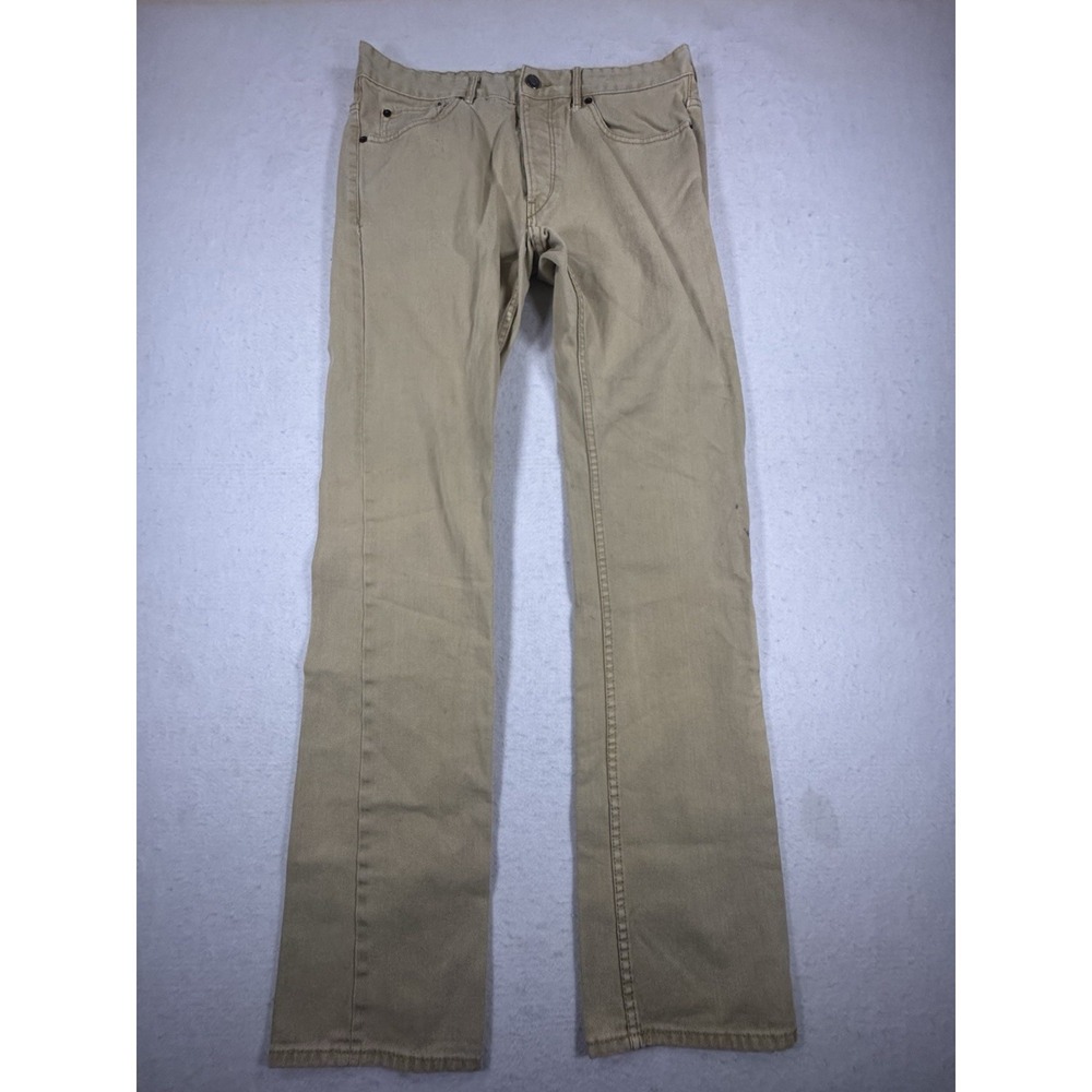 H&M L.O.G.G. Slim Fit Khaki Pants Men's 31x32 Beige Casual Workwear